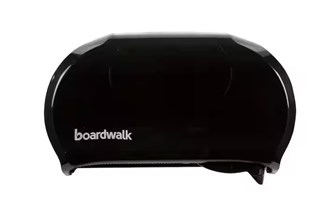 13 in. x 8-3/4 in. Black Standard Twin Toilet Paper Dispenser